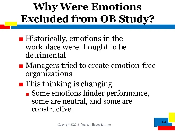 Why Were Emotions Excluded from OB Study? Historically, emotions in