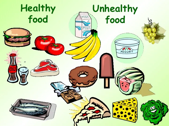 Healthy food Unhealthy food