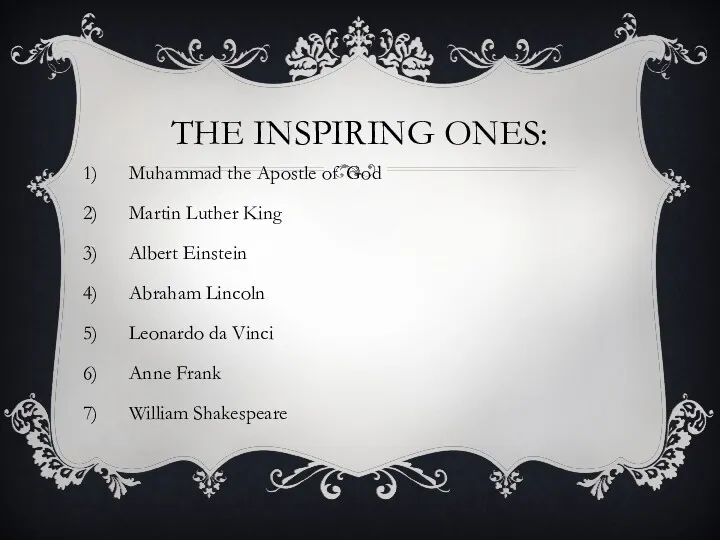 THE INSPIRING ONES: Muhammad the Apostle of God Martin Luther