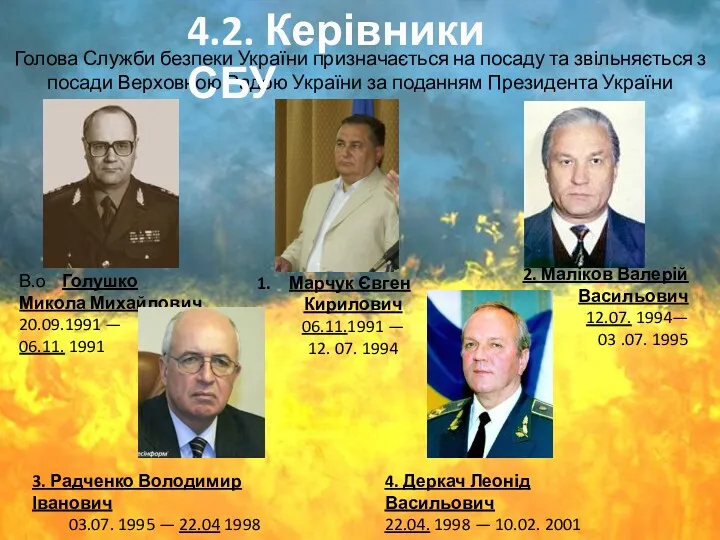 Голова Служби безпеки України призначається на посаду та звільняється з