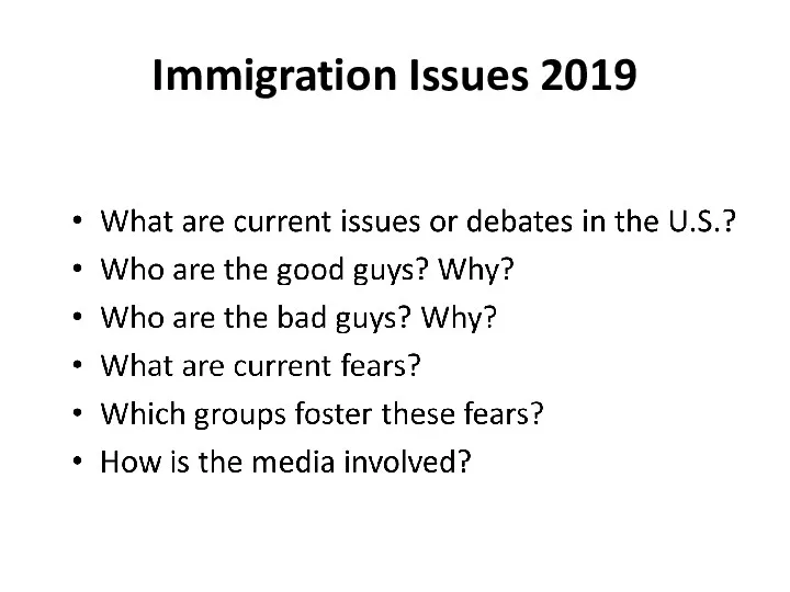 Immigration Issues 2019