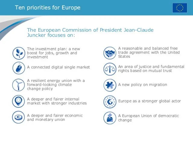 Ten priorities for Europe The European Commission of President Jean-Claude
