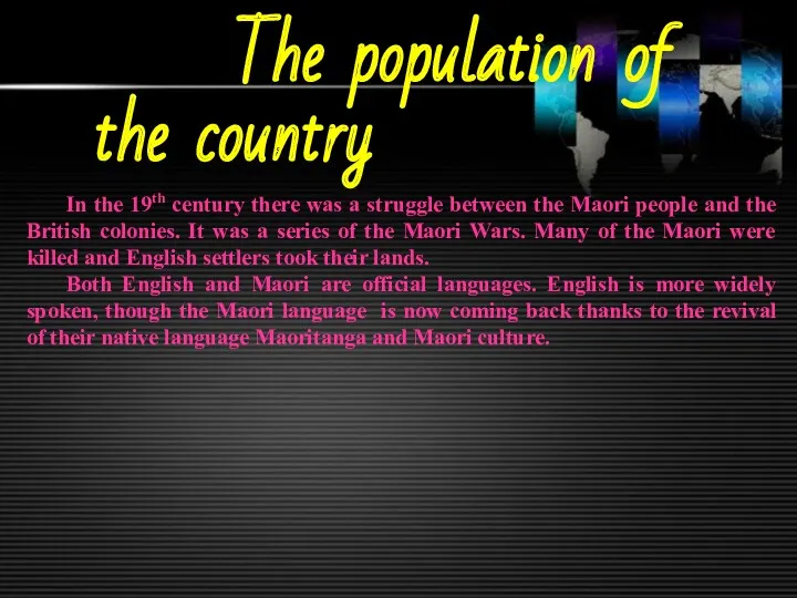 The population of the country In the 19th century there