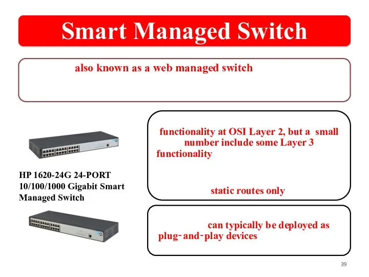 HP 1620-24G 24-PORT 10/100/1000 Gigabit Smart Managed Switch