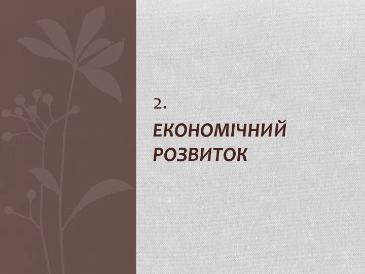 2. ЕКОНОМІЧНИЙ РОЗВИТОК