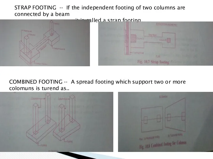 STRAP FOOTING -- If the independent footing of two columns