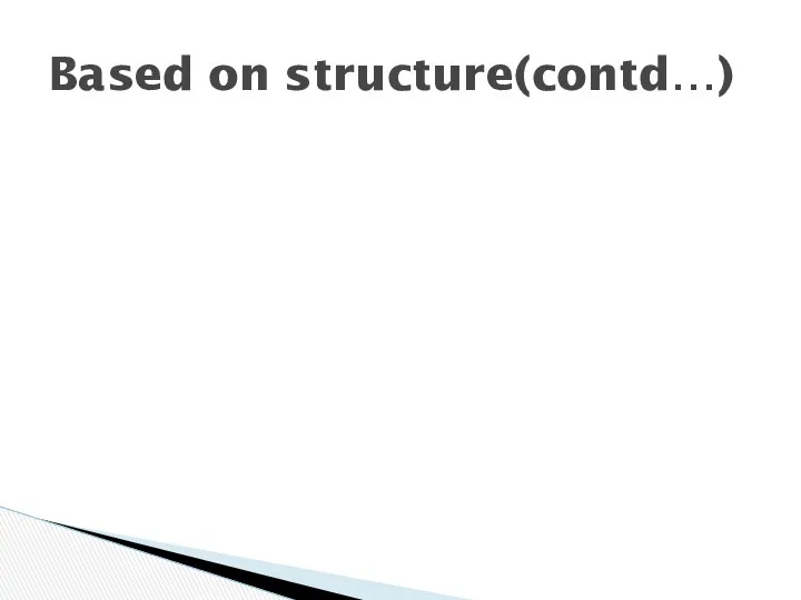 Based on structure(contd…)