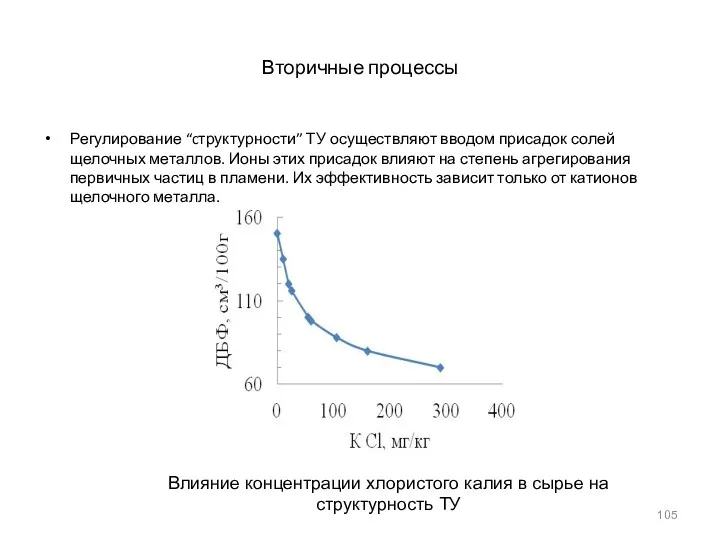 Регулирование “cтруктурности” ТУ осуществляют вводом присадок солей щелочных металлов. Ионы этих присадок влияют