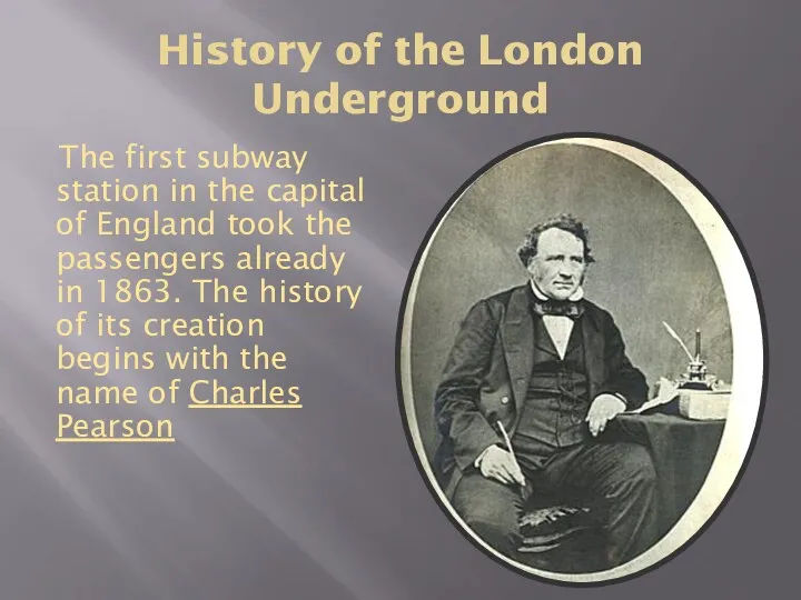 History of the London Underground The first subway station in