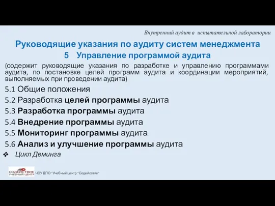 Внутренний аудит в испытательной лаборатории Руководящие указания по аудиту систем