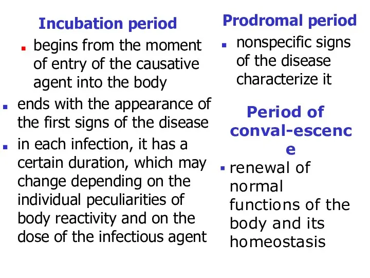 Incubation period begins from the moment of entry of the causative agent into