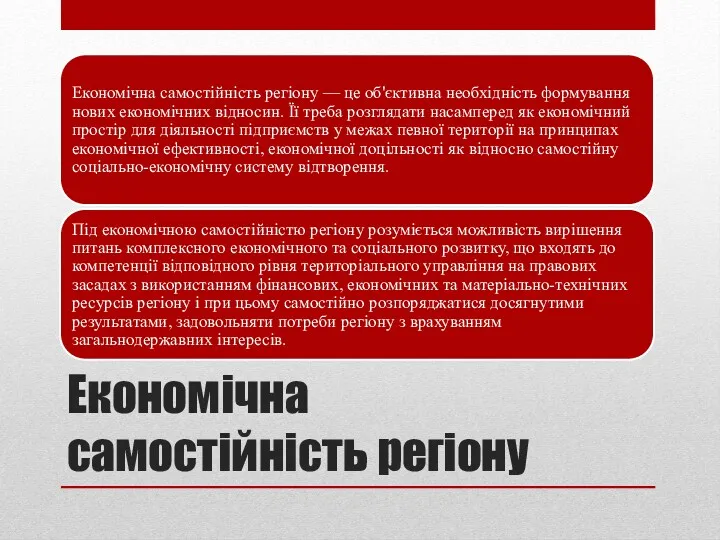 Економічна самостійність регіону