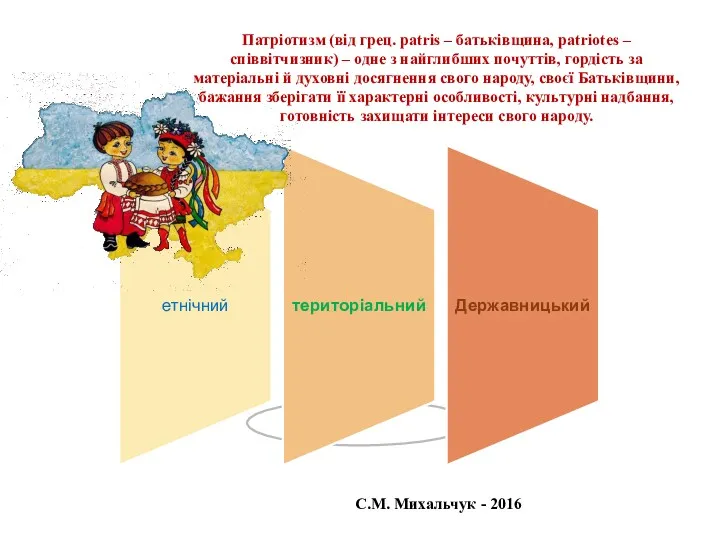 УУ Патріотизм (від грец. patris – батьківщина, patriotes – співвітчизник)