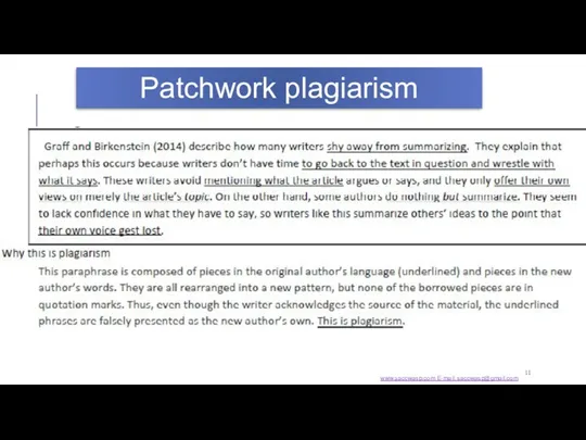 www.saccwasp.com E-mail: saccwasp@gmail.com Patchwork plagiarism