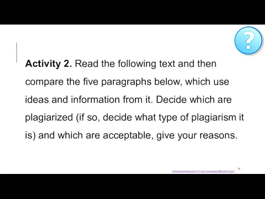 Activity 2. Read the following text and then compare the