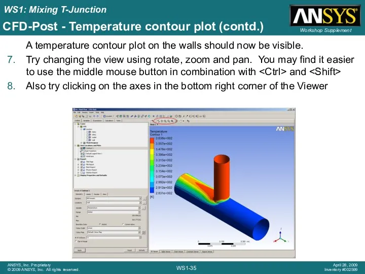 CFD-Post - Temperature contour plot (contd.) A temperature contour plot