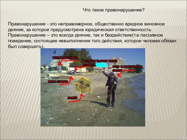 Что такое правонарушение? Правонарушение - это неправомерное, общественно вредное виновное