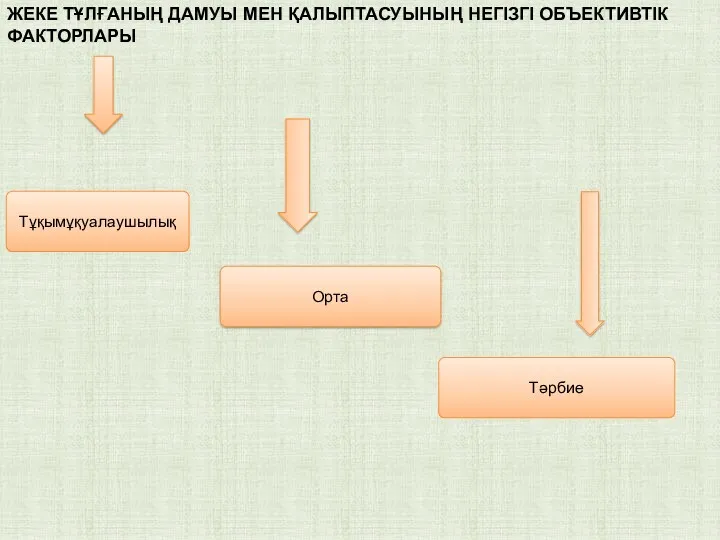 ЖЕКЕ ТҰЛҒАНЫҢ ДАМУЫ МЕН ҚАЛЫПТАСУЫНЫҢ НЕГІЗГІ ОБЪЕКТИВТІК ФАКТОРЛАРЫ