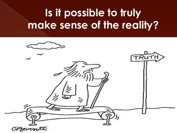 Is it possible to truly make sense of the reality?