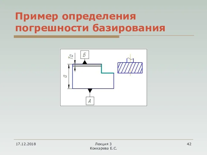 17.12.2018 Лекция 3 Коккарева Е.С. Пример определения погрешности базирования