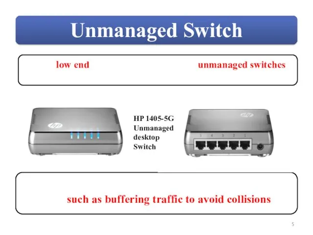 HP 1405-5G Unmanaged desktop Switch