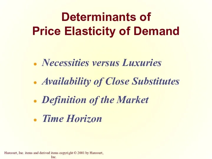 Determinants of Price Elasticity of Demand Necessities versus Luxuries Availability