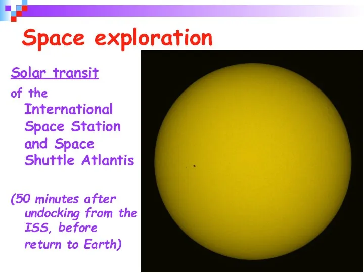 Space exploration Solar transit of the International Space Station and