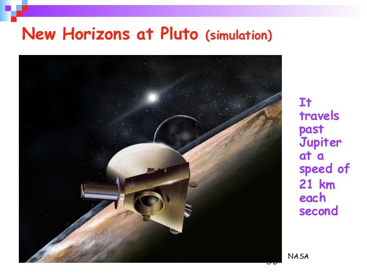 New Horizons at Pluto (simulation) It travels past Jupiter at