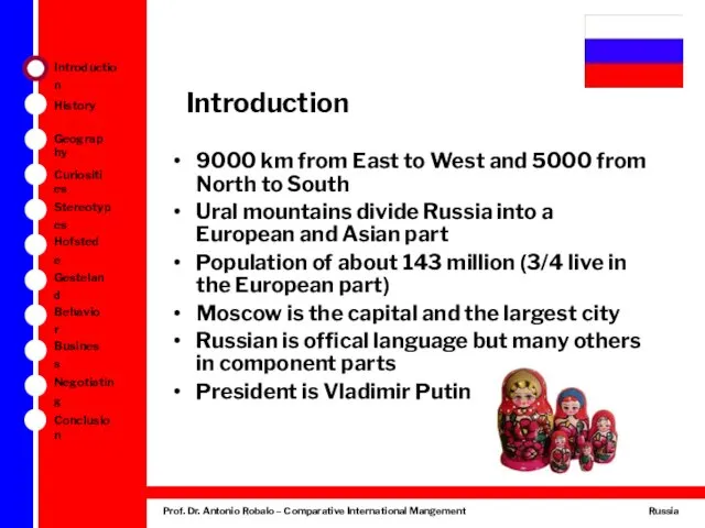 Introduction 9000 km from East to West and 5000 from North to South