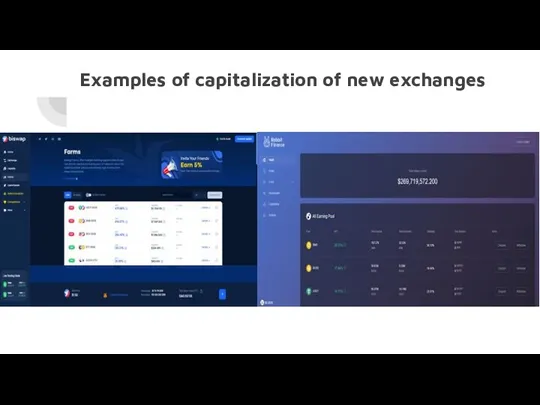 Examples of capitalization of new exchanges