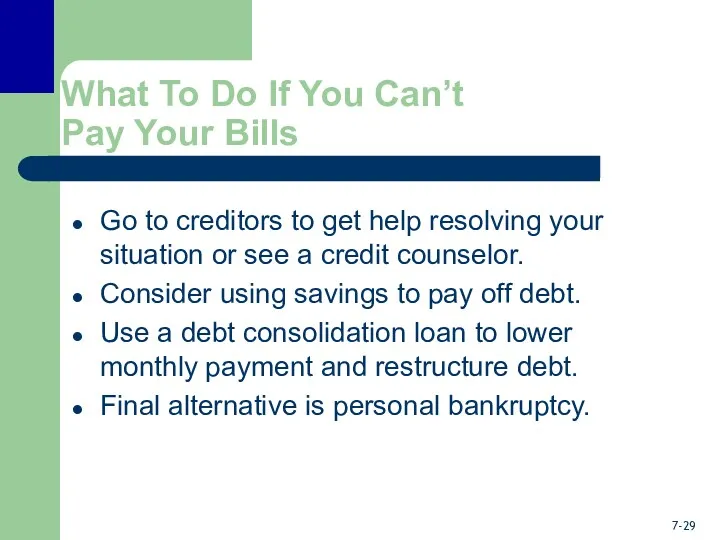 What To Do If You Can’t Pay Your Bills Go to creditors to