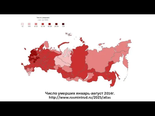 Число умерших январь-август 2014г. http://www.rosmintrud.ru/2025/atlas