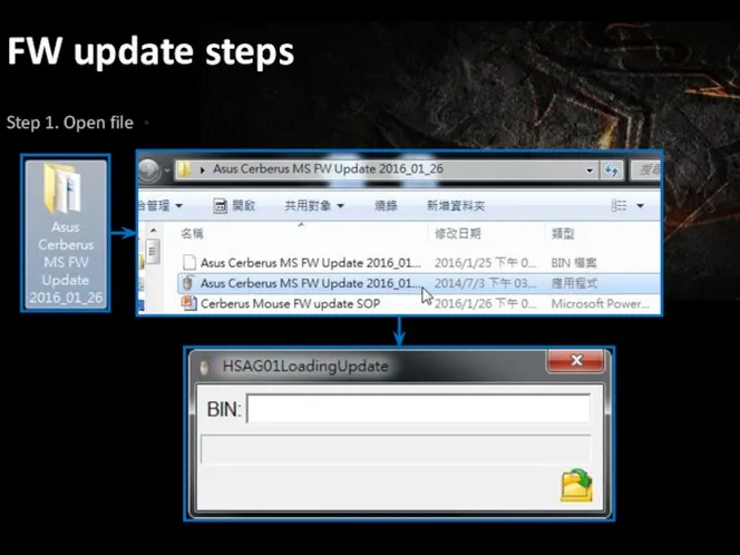 FW update steps Step 1. Open file