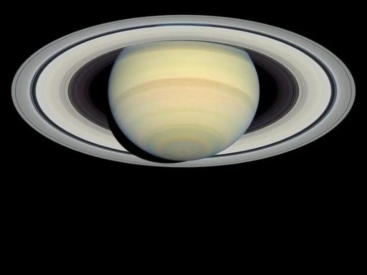 Сатурн обладает заметной кольцевой системой, состоящей главным образом из частичек