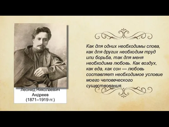 Леонид Николаевич Андреев (1871–1919 гг.) Как для одних необходимы слова,