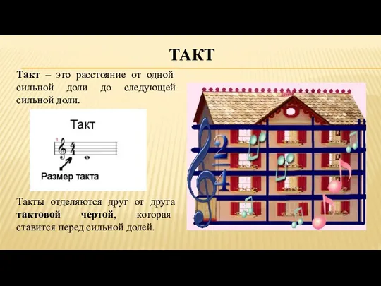 ТАКТ Такт – это расстояние от одной сильной доли до