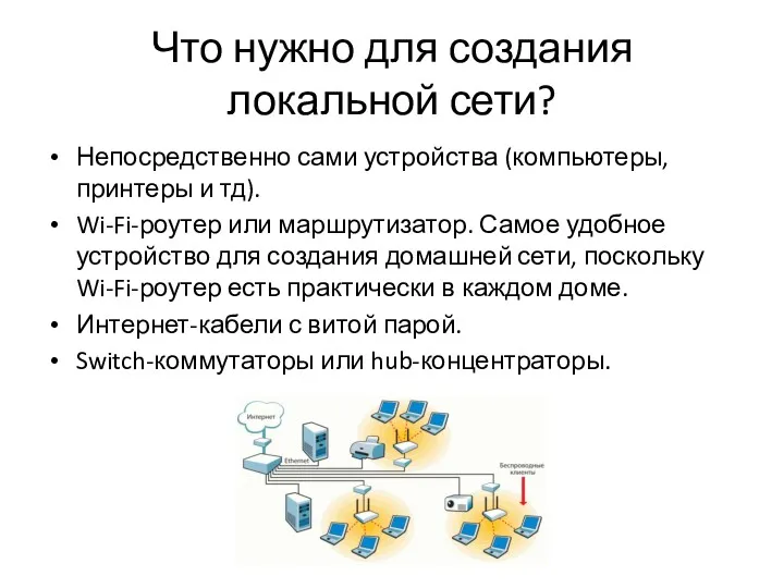 Что нужно для создания локальной сети? Непосредственно сами устройства (компьютеры,