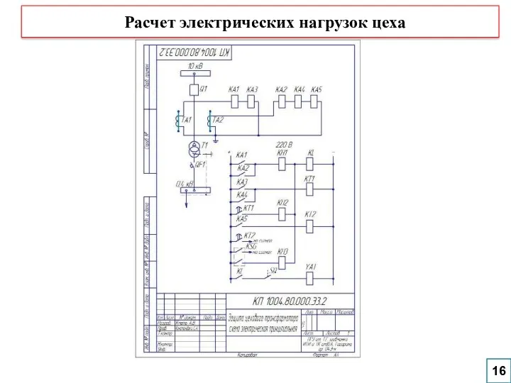 16 Расчет электрических нагрузок цеха