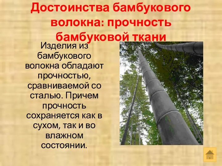 Достоинства бамбукового волокна: прочность бамбуковой ткани Изделия из бамбукового волокна