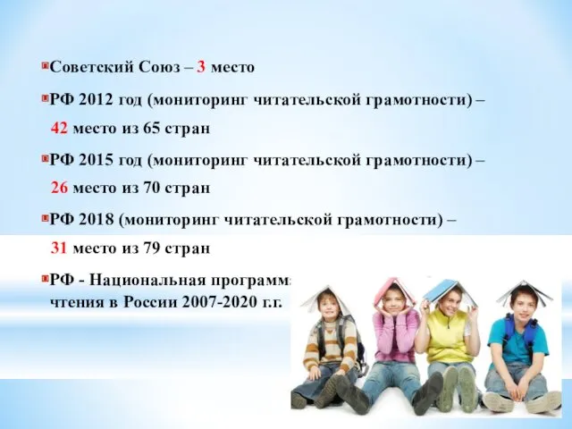 Советский Союз – 3 место РФ 2012 год (мониторинг читательской