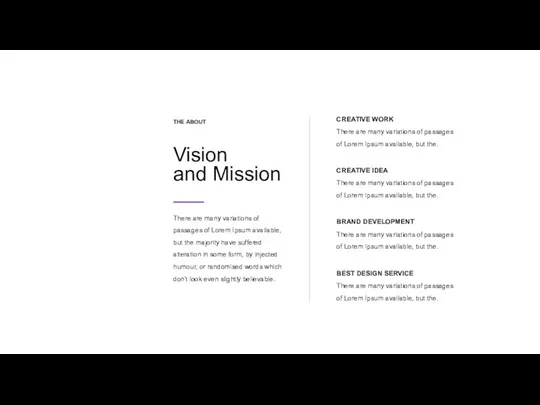 Vision and Mission There are many variations of passages of