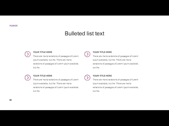 Bulleted list text