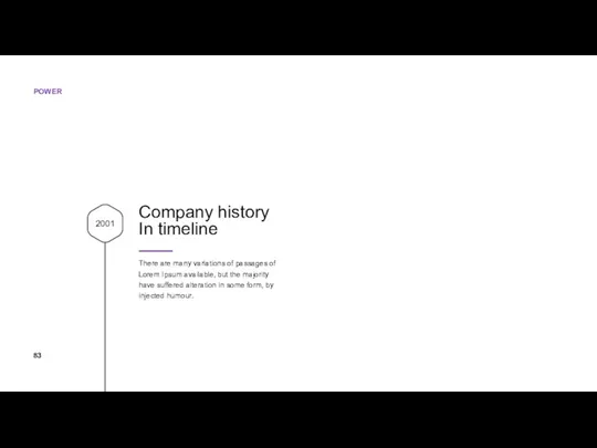 2001 Company history In timeline There are many variations of