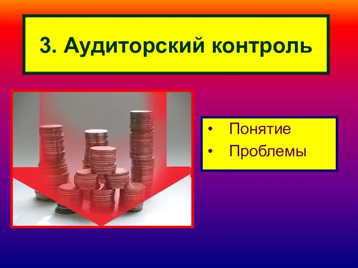 3. Аудиторский контроль Понятие Проблемы