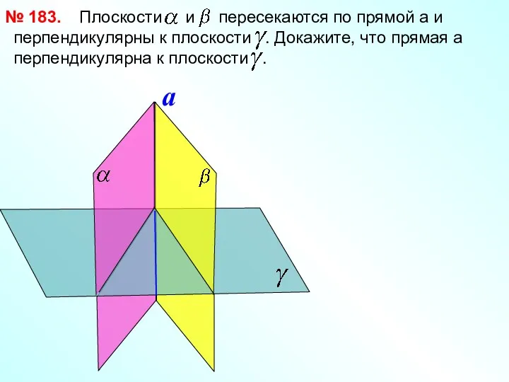 Плоскости и пересекаются по прямой a и перпендикулярны к плоскости