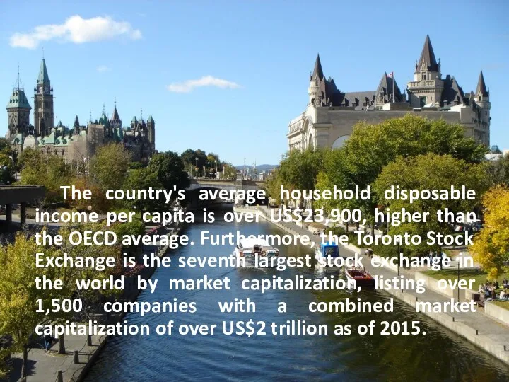 The country's average household disposable income per capita is over