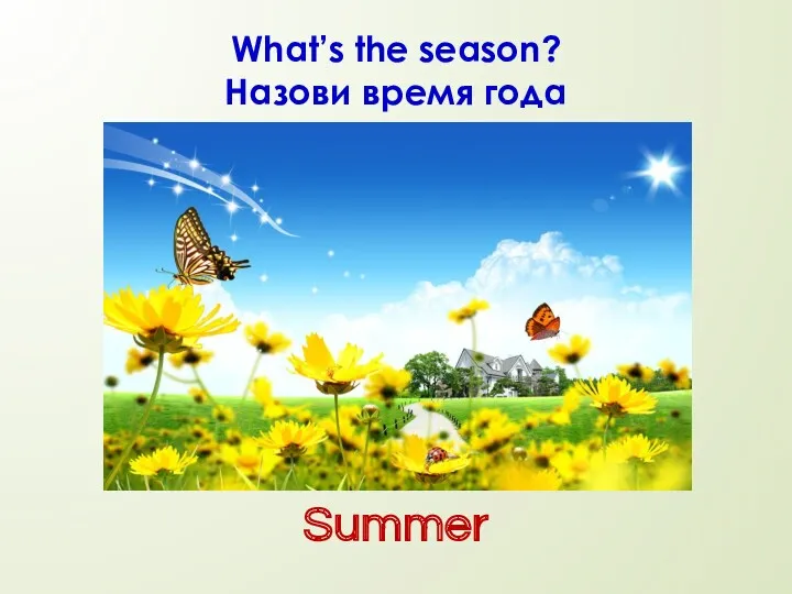 What’s the season? Назови время года Summer