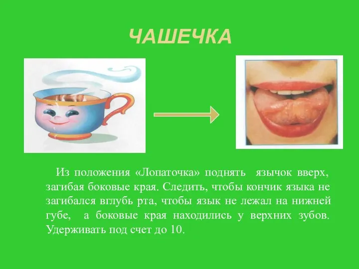 ЧАШЕЧКА Из положения «Лопаточка» поднять язычок вверх, загибая боковые края.