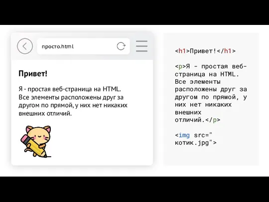 просто.html Привет! Я - простая веб-страница на HTML. Все элементы