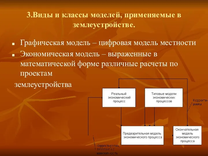 3.Виды и классы моделей, применяемые в землеустройстве. Графическая модель –